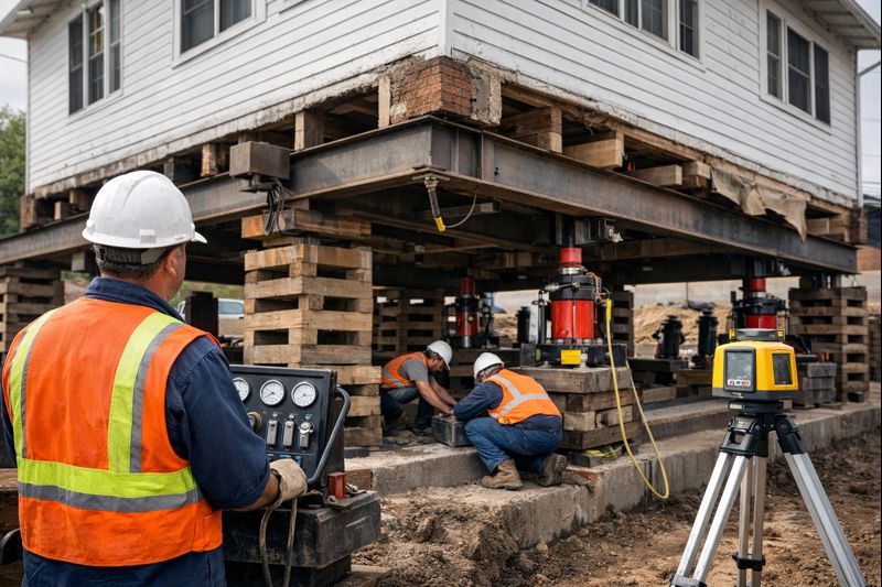 Structure Lifting Specialists Structure Lifting Specialists Raising A House